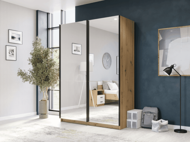 Klizni plakar Alfa 150 dva ogledala