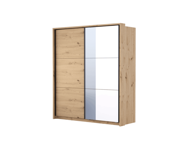 Klizni plakar Beta 180 artisan/ogledalo/bela